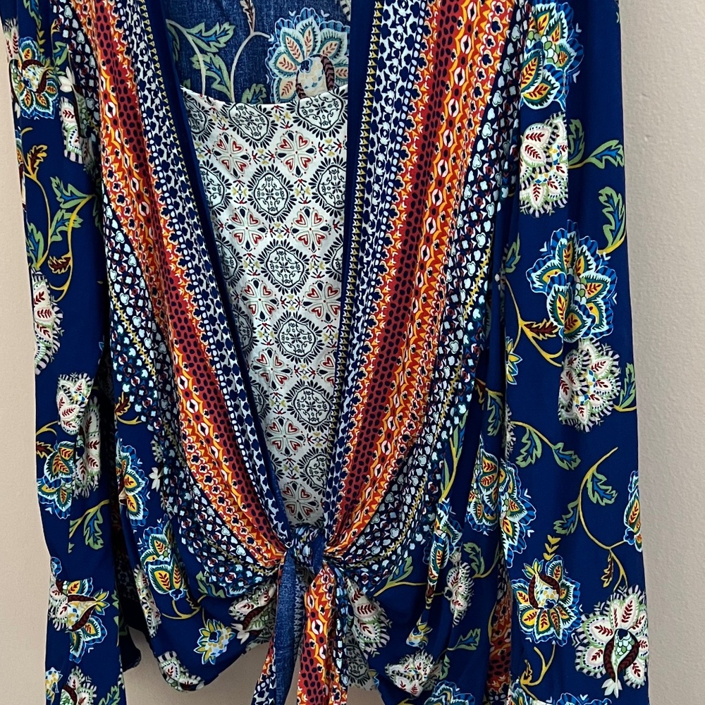 Bohemian Blouse, Multi-pattern/multi-colors, Size Medium